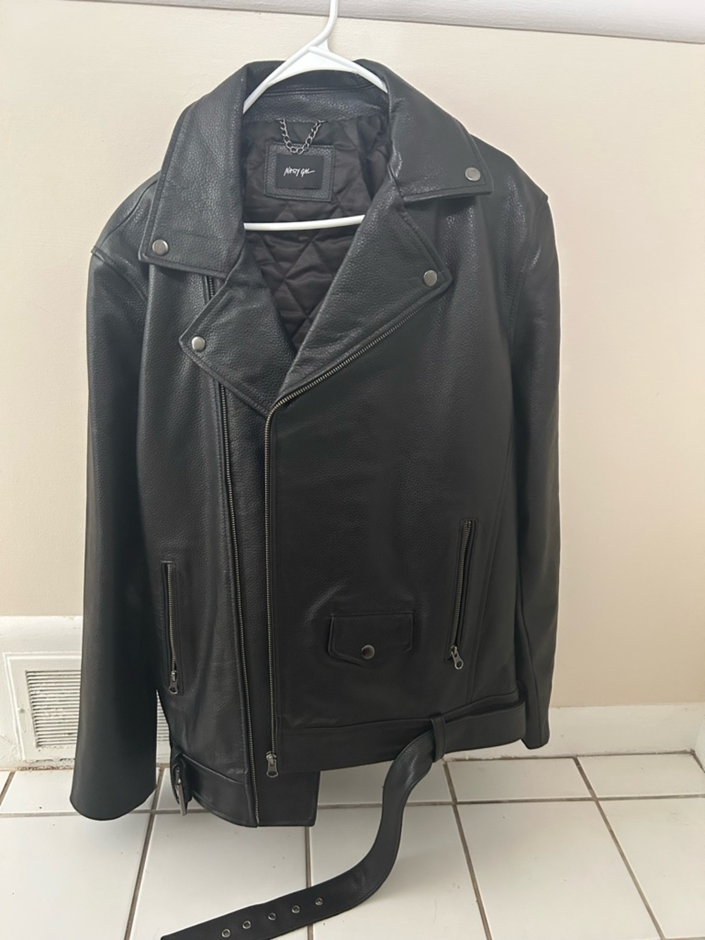 Nasty Gal Black Leather Moto Jacket